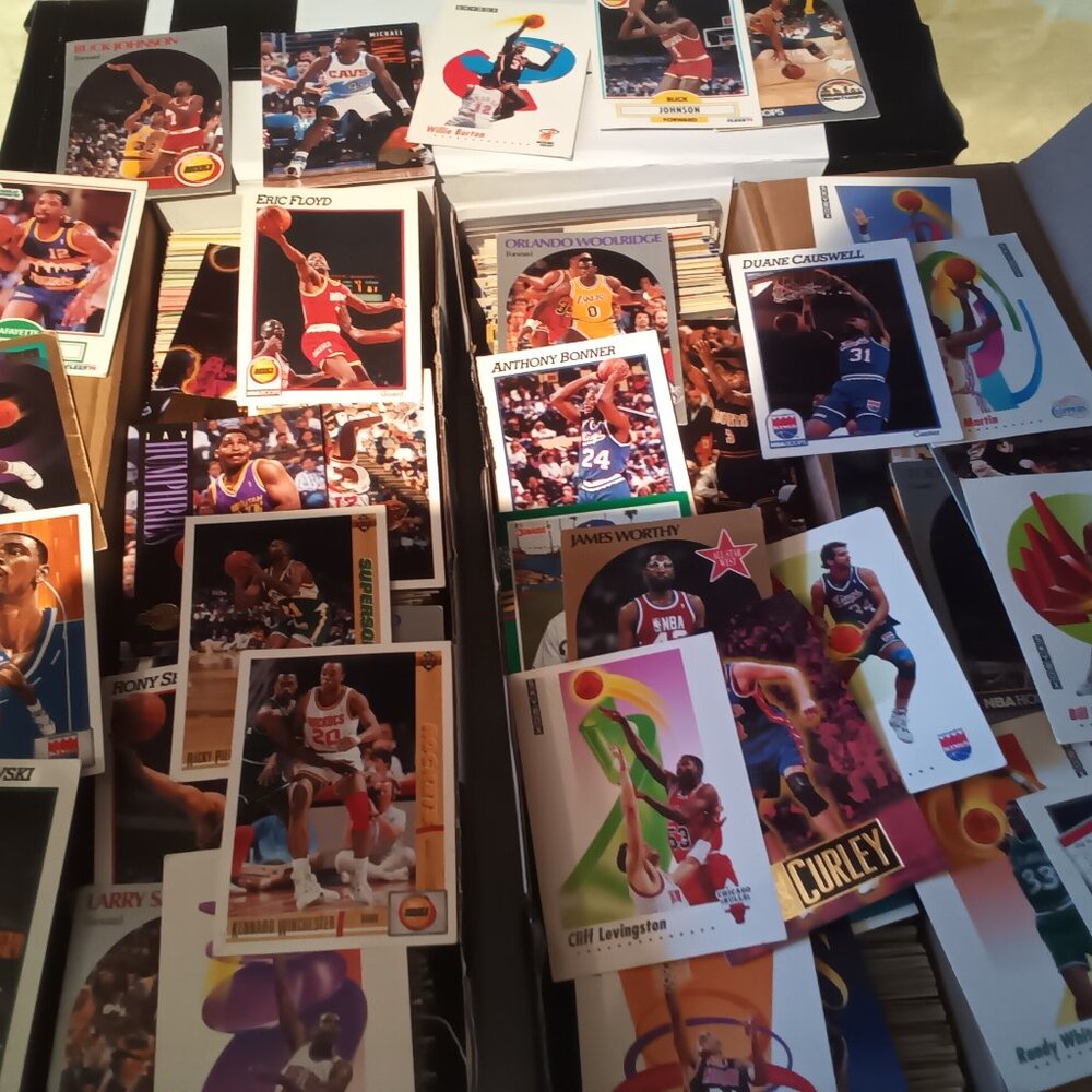Basketball, baseball, and football cards. My childhood collection. 3 full boxes. - Picture 2 of 6